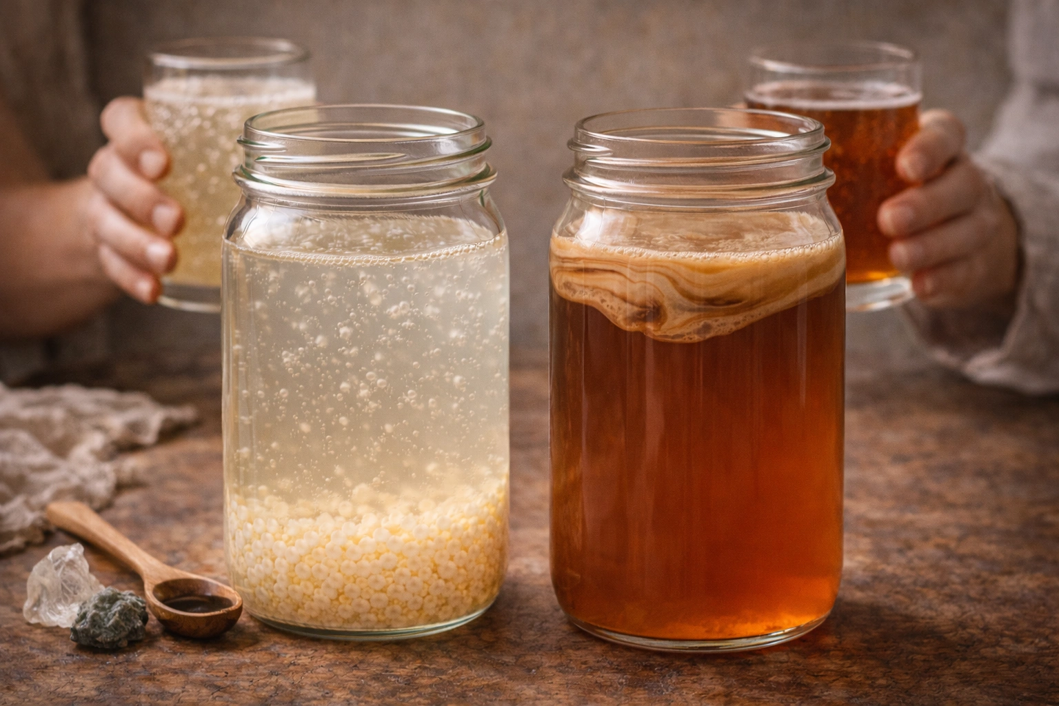 Sugar Use in Water Kefir and Kombucha